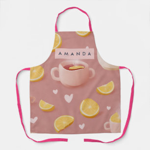 Personalized Cozy Lemon Tea Pattern Apron