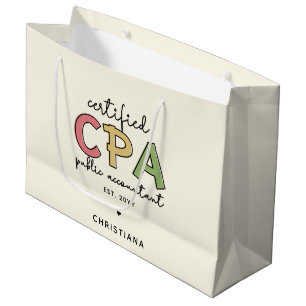 Personalized CPA Certified Public Accountant Gifts Large Gift Bag