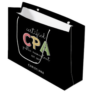 Personalized CPA Certified Public Accountant Gifts Large Gift Bag