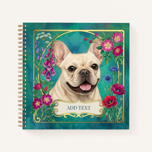 Personalized Cream French Bulldog Notebook (Front)