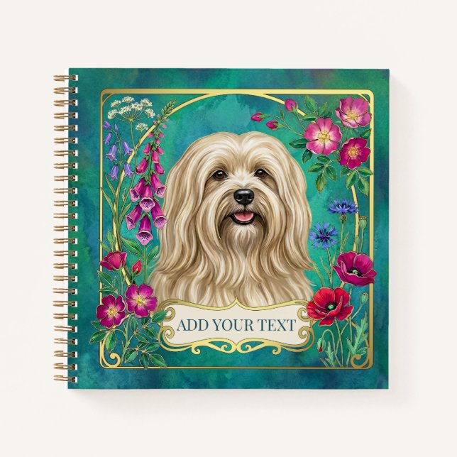 Personalized Cream Lhasa Apso Notebook (Front)