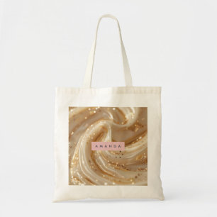 Personalized Creamy Caramel Gold Swirl Elegant  Tote Bag