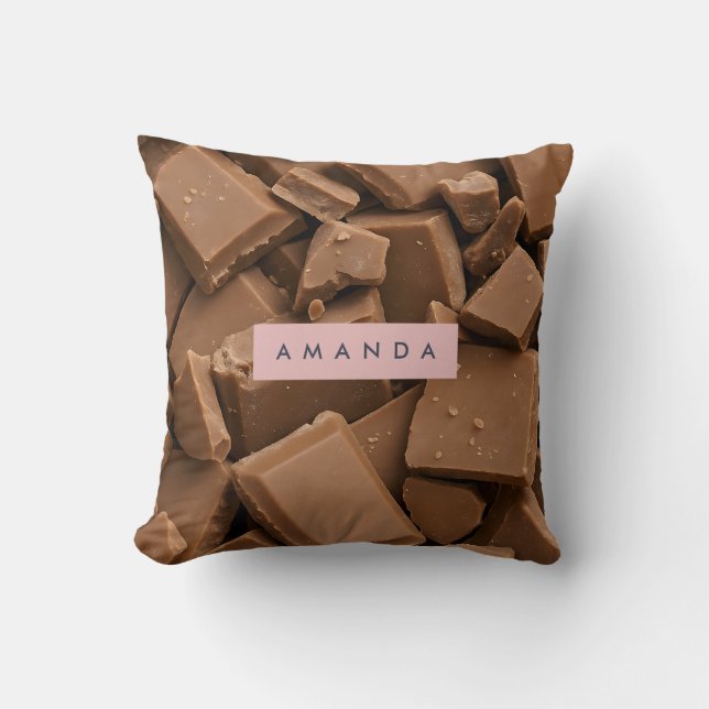Personalized Creamy Milk Chocolate Chunk  Cushion (Front)