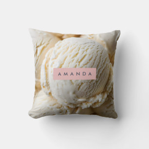 Personalized Creamy Vanilla Ice Cream Cushion