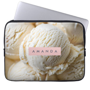 Personalized Creamy Vanilla Ice Cream Laptop Sleeve