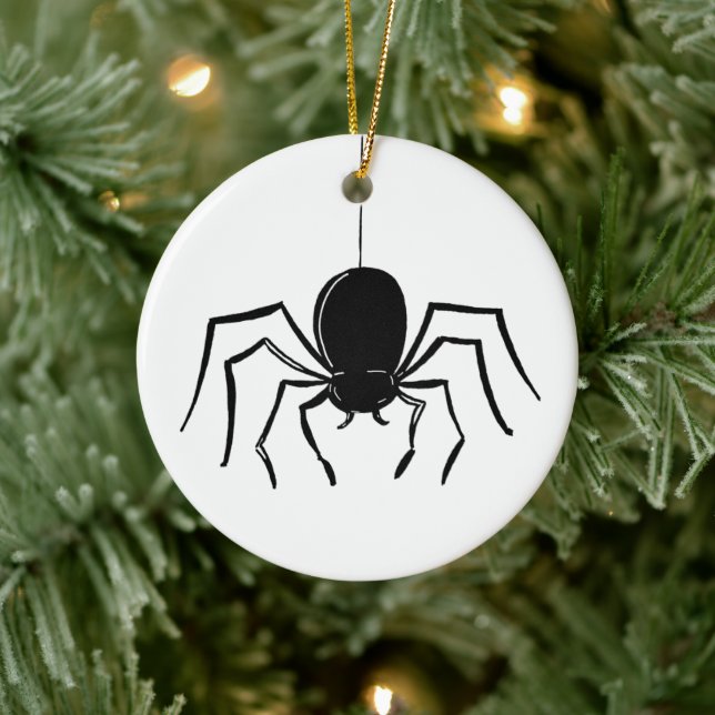 Personalized Creepy Spider Halloween Tree Ornament (Tree)