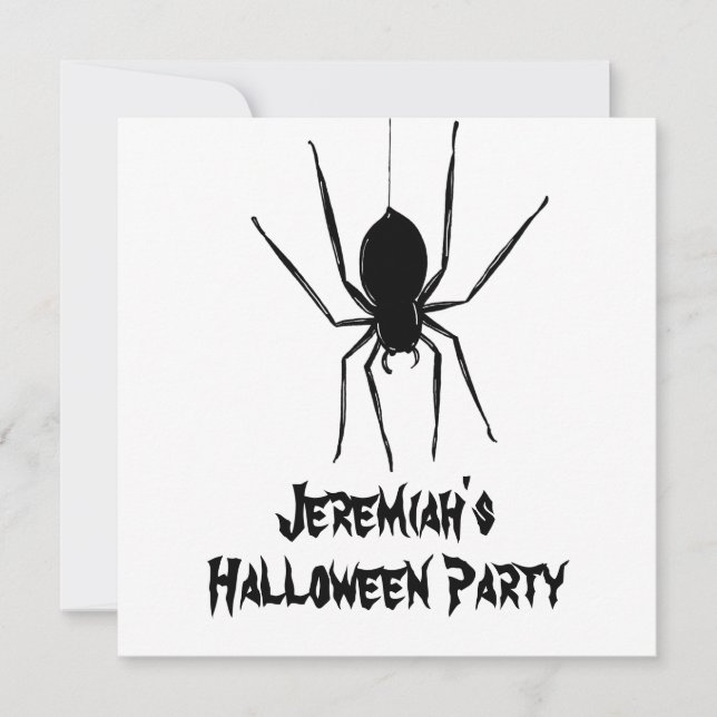 Personalized Creepy Spiders Halloween Invitation (Front)