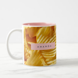 Personalized Crispy Potato Chip Design Two-Tone Coffee Mug
