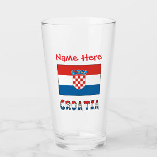 Personalized Croatia Flag Glass