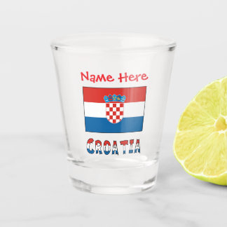 Personalized Croatia Flag Shot Glass