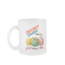 Personalized Crochet Queen Mug - Custom Name