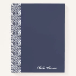 Personalized crown blue Floral Notebook  