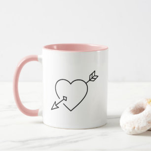Personalized Cupid Struck Heart Arrow Coffee Mug