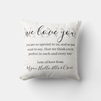 Personalized cushion from grandchildren to nanny