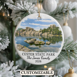 Personalized Custer State Park Custom South Dakota Ceramic Ornament