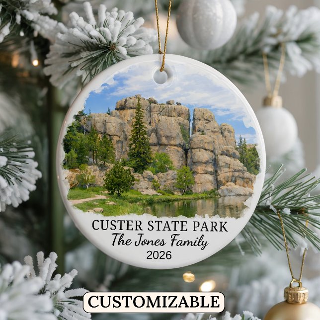 Personalized Custer State Park Custom South Dakota Ceramic Ornament (Creator Uploaded)