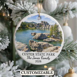 Personalized Custer State Park Custom South Dakota Ceramic Ornament