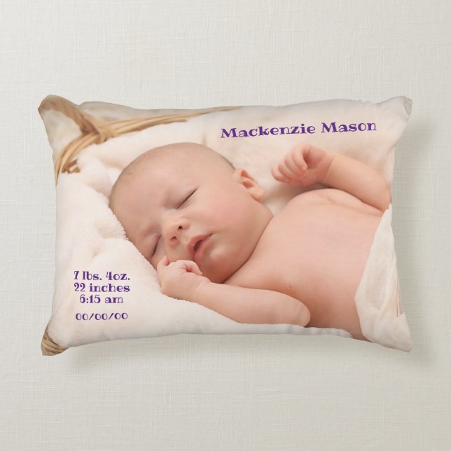 Personalized Custom Baby Photo Decorative Cushion (Front)