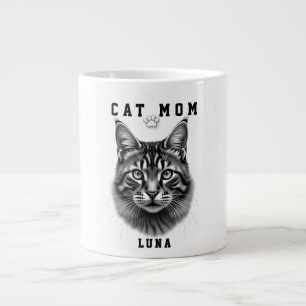 Personalized Custom Cat Mom Shirt with Photo Large Coffee Mug