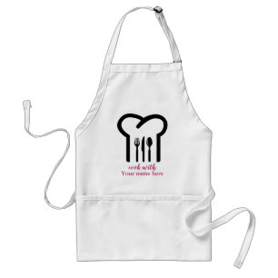 Personalized Custom Chef Hat & Spoons Bakery Standard Apron