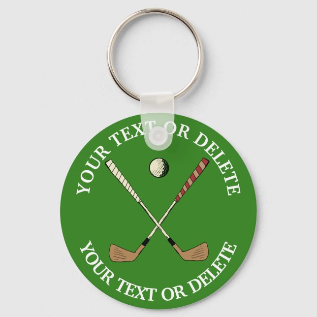 Personalized Custom Classic Golf Golfer Green Key Ring (Front)