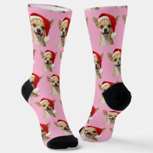 Personalized Custom Cute Chihuahua Christmas Socks