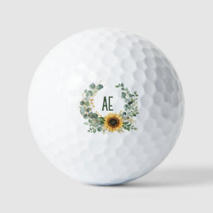  Personalized Custom Elegant Floral Monogram Golf Balls