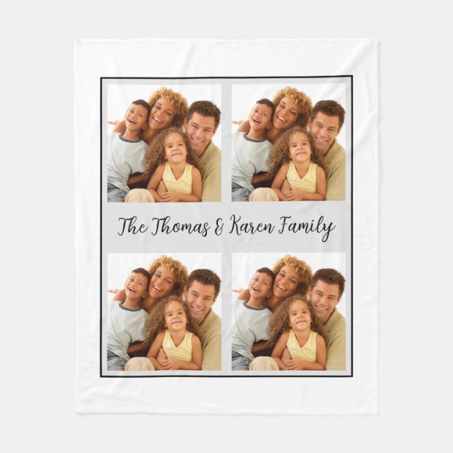 Personalized Custom Family Photo Cozy Blanket (Front)