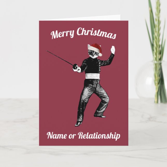 Personalized custom Fencing Christmas Card (Front)