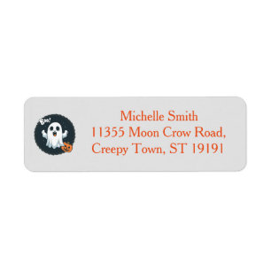 Personalized Custom Halloween Pumpkin Boo Ghost Return Address Label