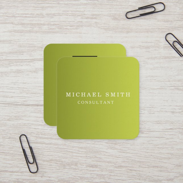 Personalized Custom Minimalist Modern QR Code Logo Square Business Card (Front/Back In Situ)