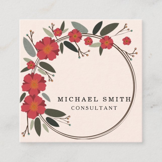 Personalized Custom Minimalist Modern QR Code Logo Square Business Card (Front)