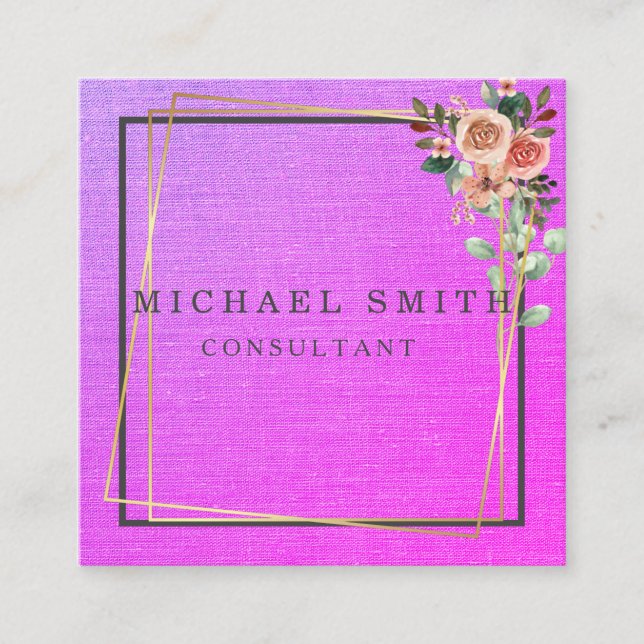 Personalized Custom Minimalist Modern QR Code Logo Square Business Card (Front)