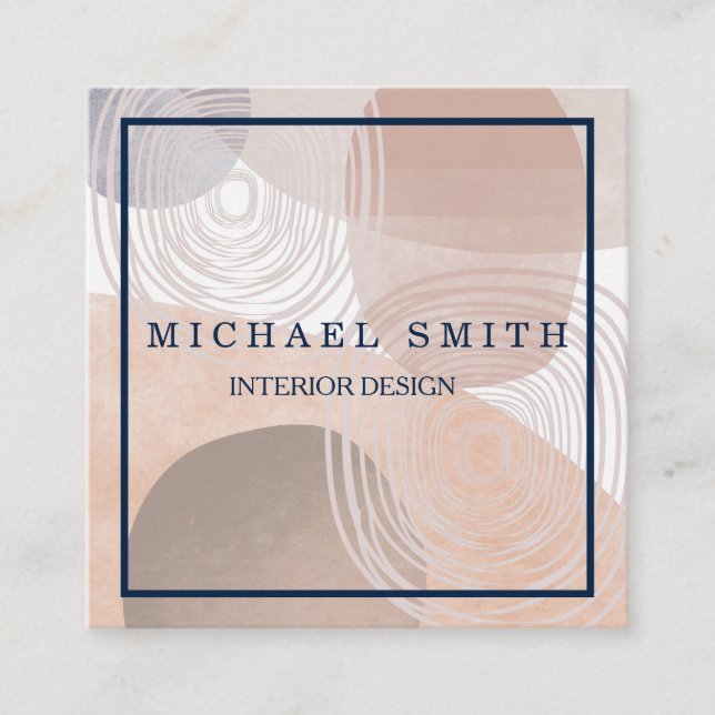 Personalized Custom Minimalist Modern QR Code Logo Square Business Card (Front)