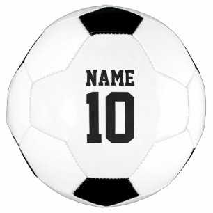 Personalized custom name and sports team number soccer ball