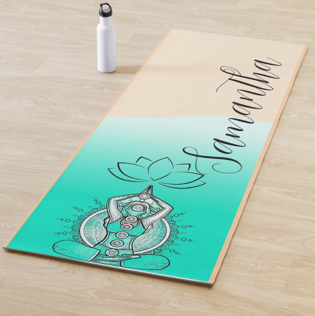 Personalized Custom Name boho meditation  Yoga Mat (Creator Uploaded)