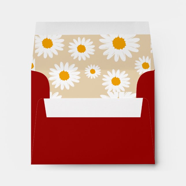 PERSONALIZED CUSTOM NAME CLASSIC CHERRY RED COLOUR ENVELOPE (Back (Bottom))