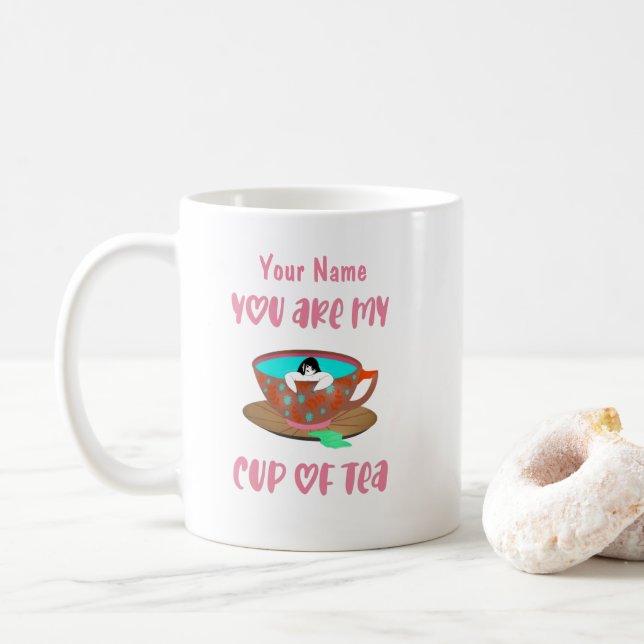 Personalized Custom Name Funny Cute Tea Coffee Mug (With Donut)