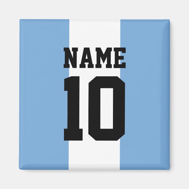 Personalized custom name & number Argentina Flag Magnet (Front)