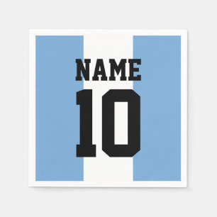 Personalized custom name & number Argentina Flag Napkin