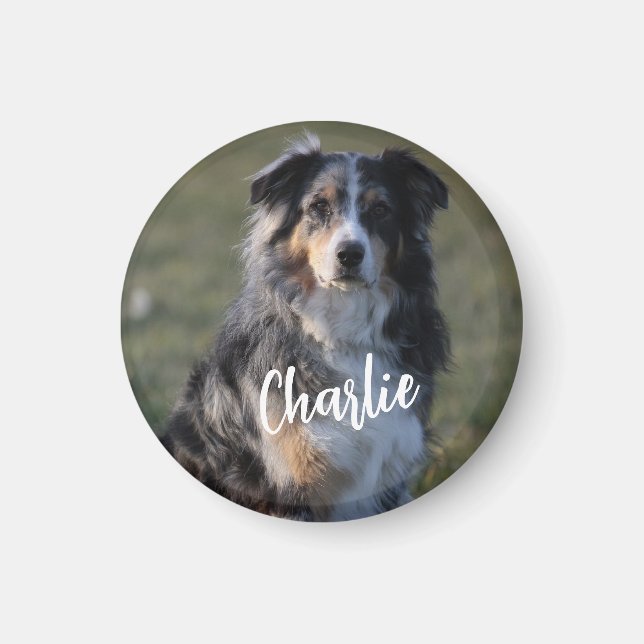 Personalized Custom Pet Dog Photo Magnet (Front)