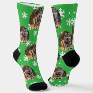 Personalized Custom Photo Blob - Snowflake Husky Socks