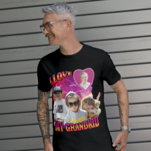 Personalized Custom Photo Bootleg I love Grandkid T-Shirt