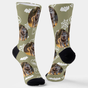 Personalized Custom Photo - Halloween Doodles Socks