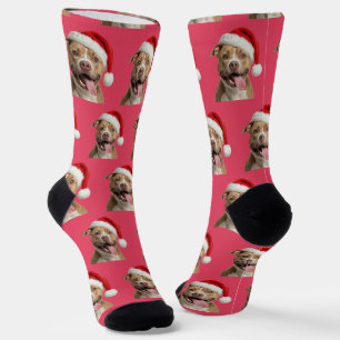 Personalized Custom Pitbull Christmas  Socks