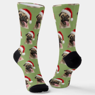 Personalized Custom Pug Christmas Socks