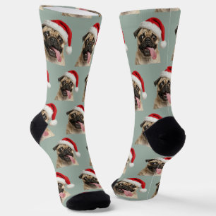 Personalized Custom Pug Christmas Socks