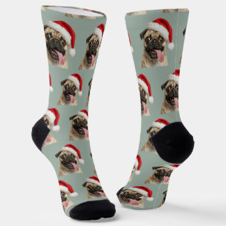 Personalized Custom Pug Christmas Socks