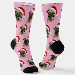Personalized Custom Pug Christmas Socks