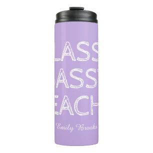 Personalized Custom Purple Teacher Gift Idea Thermal Tumbler